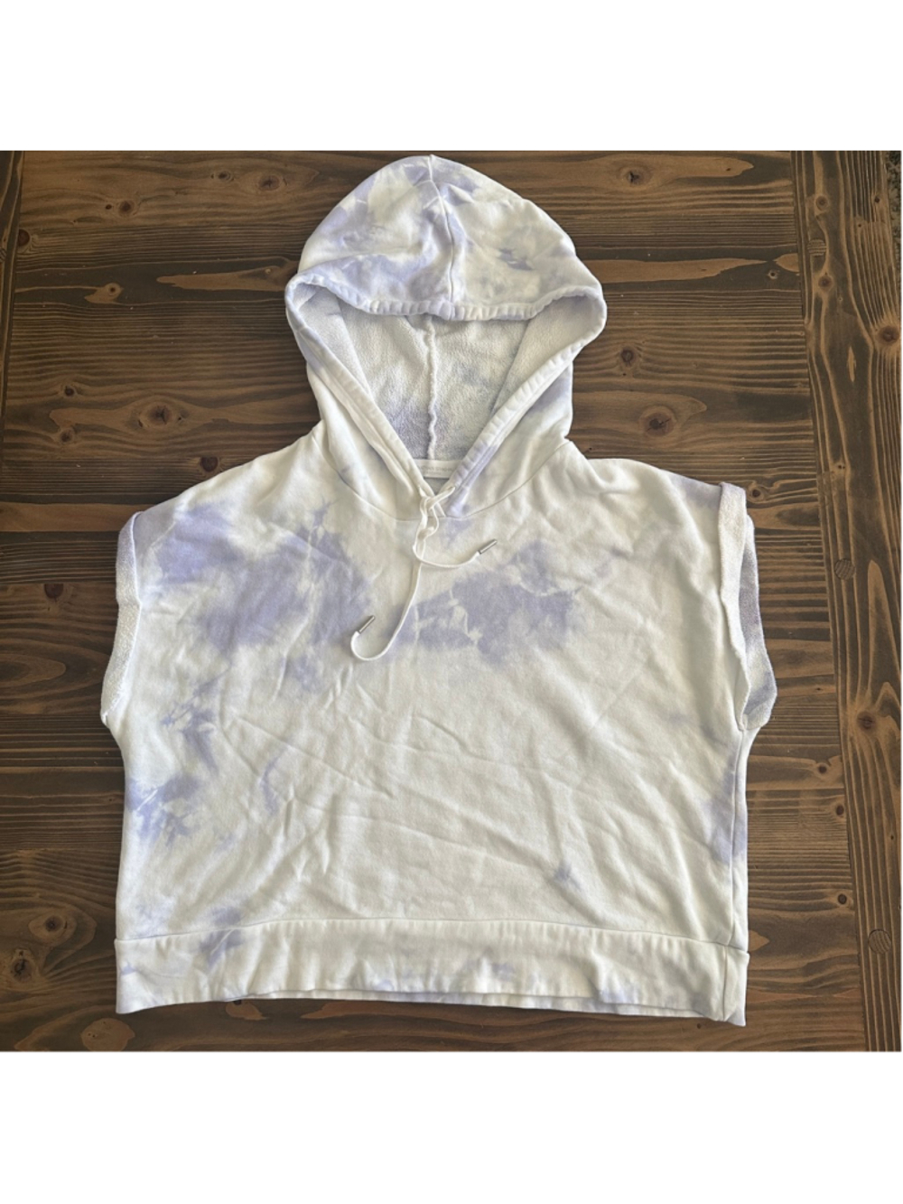 Women's Jonathan Simkhai Standard XL White Purple Tie-Dye Sleeveless Hoodie